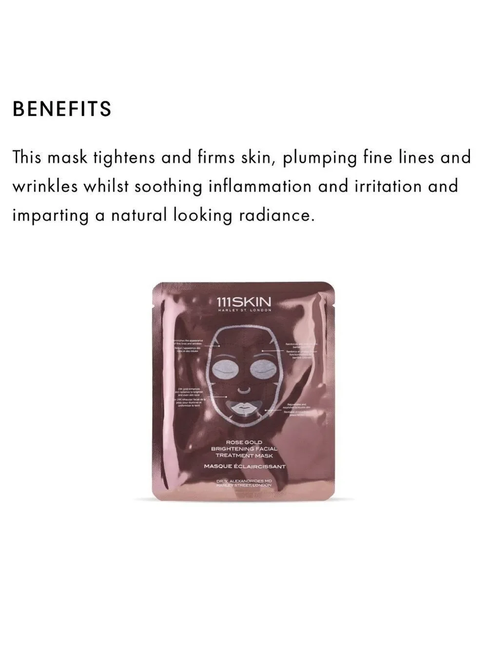 NIB 111SKIN Rose Gold Brightening Facial Treatment Masks x5 Individually Sealed